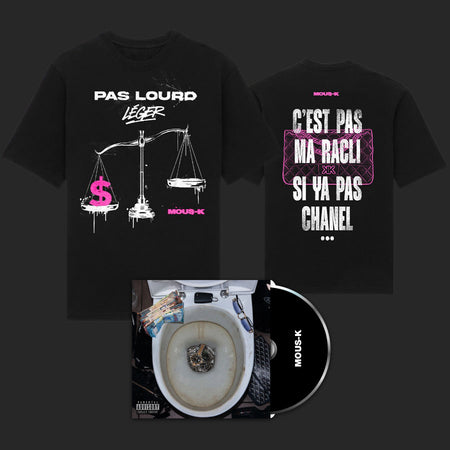 Pack T-shirt Mous-K pas lourd c'est pas ma racli + CD