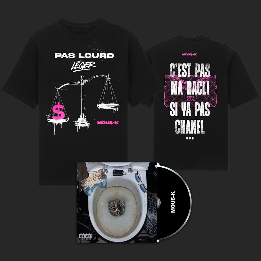 Pack T-shirt Mous-K pas lourd c'est pas ma racli + CD